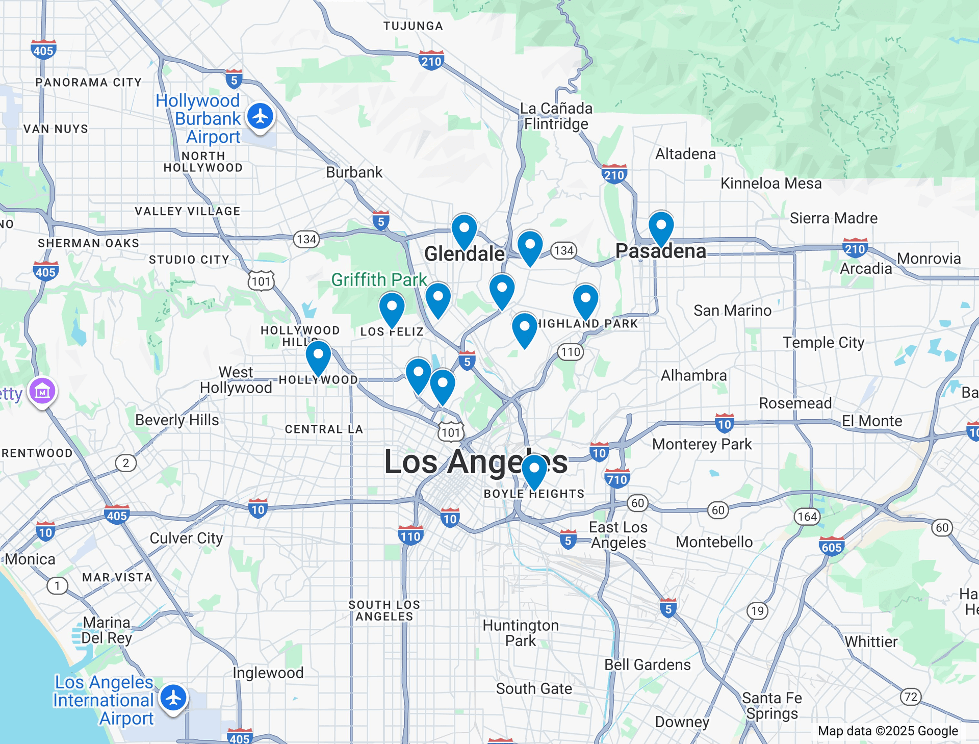 Service Area Map - Greater Los Angeles